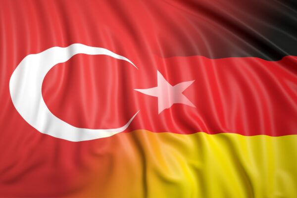 Close-up,Of,Turkish,And,German,Flags