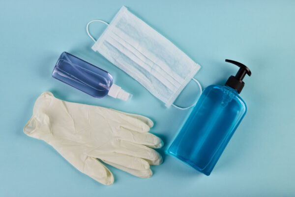 Face,Mask,With,Hand,Sanitizer,Bottle,,Liquid,Soap,Dispenser,And
