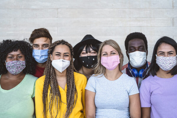 Group,Young,People,Wearing,Face,Mask,For,Preventing,Corona,Virus